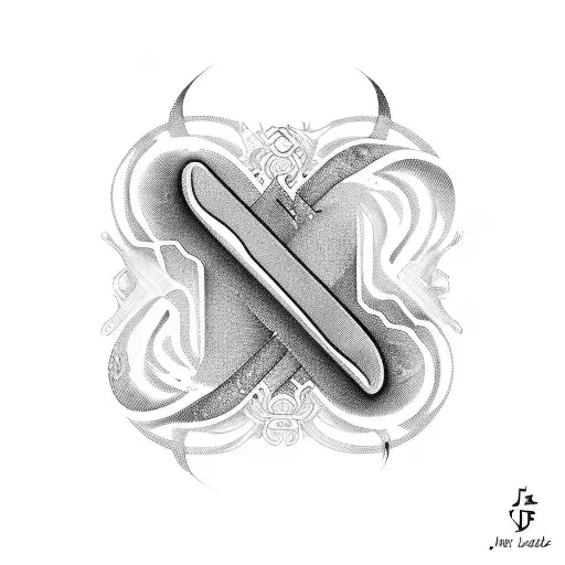 Fine Line Wave With J Letter At The End