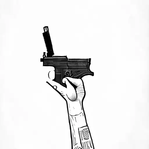 A Person Holding A Gun In The Dark