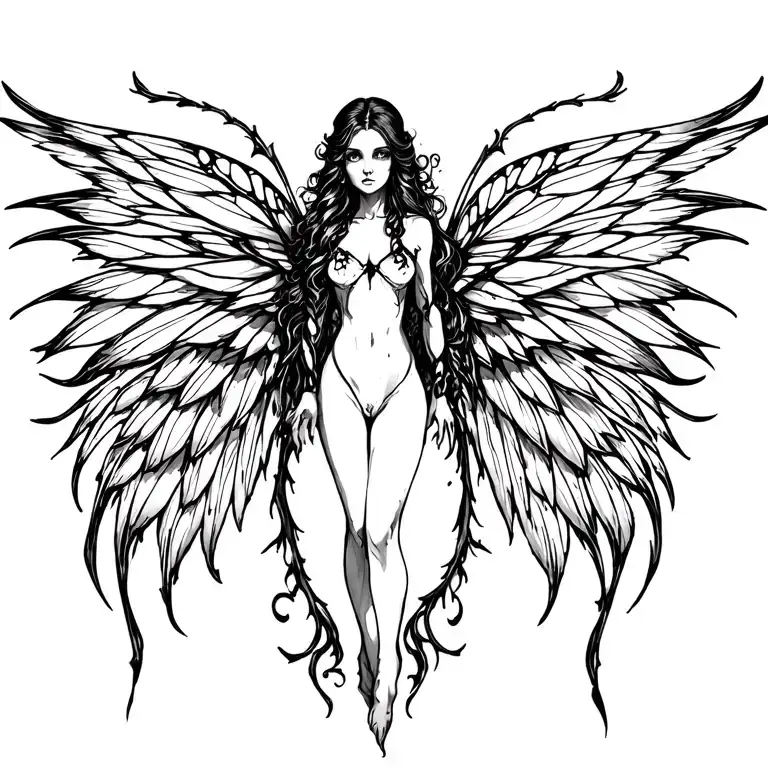 Gothic Fairy Wings Spread Wide