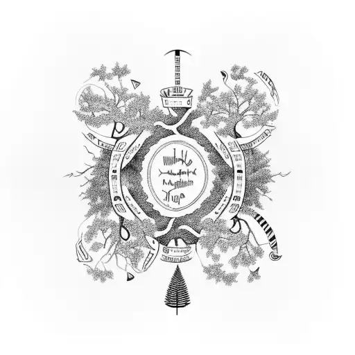 A Whimsical Family Tree With Each Branch Representing A Different Member Of The Family