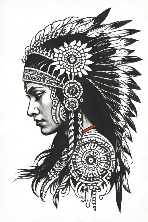 Red Indian Girl Side Profile