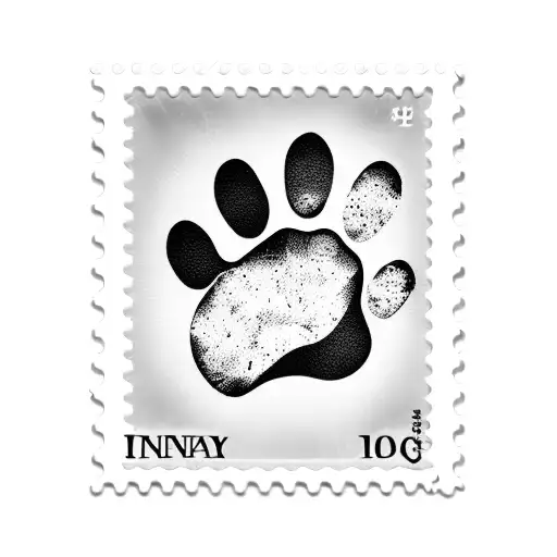 Dog Paw In A Post Stamp
