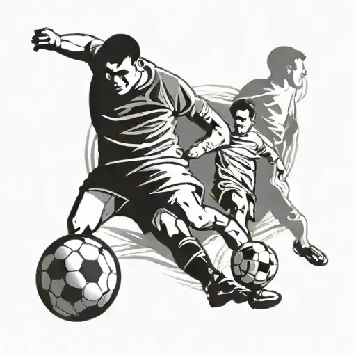 Familia Y Soccer Player Kicking A Ball