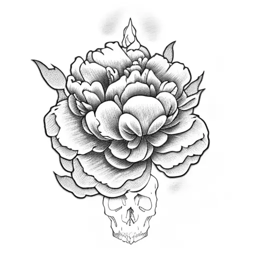 Peony With A Skull