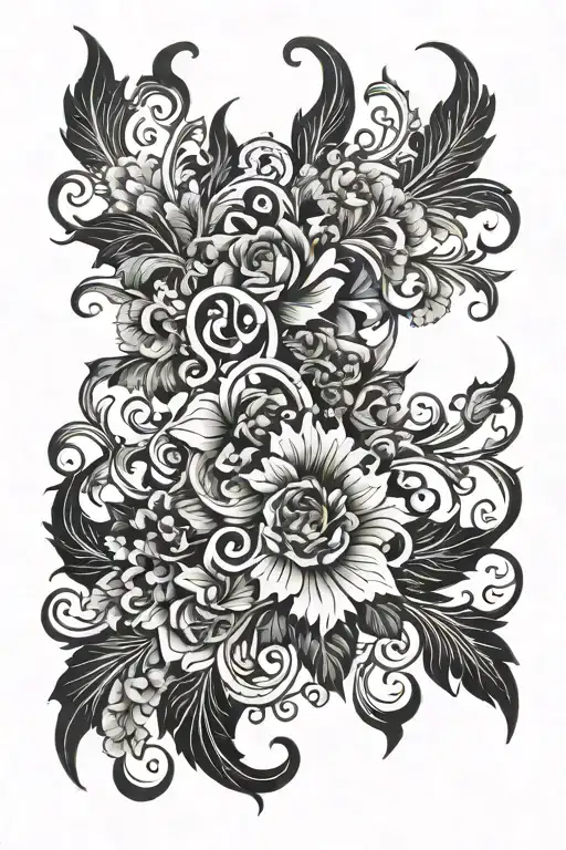 Gothich Dark Ornamental Full Sleeve Black Ink No Flowers High Definition