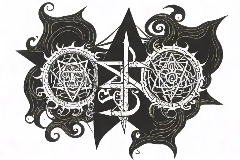 Satanic Style Lettering Of Pulvis Et Umbra Sumus