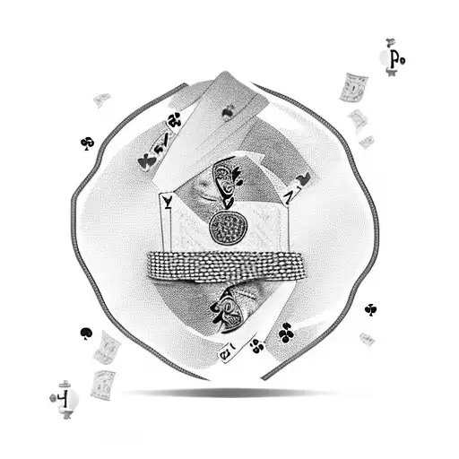 A Poker Table In The Shape Of Poland With Money Scattered On It