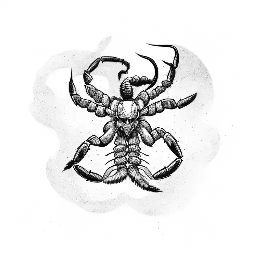 Norse Theme Tattoo With Runed Scorpion