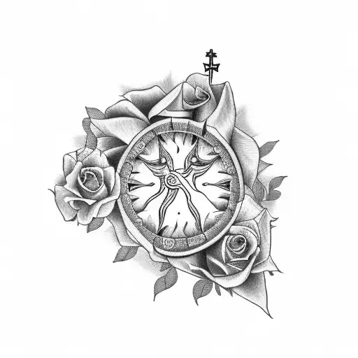 Bible Verse With Rose Cross And Sun