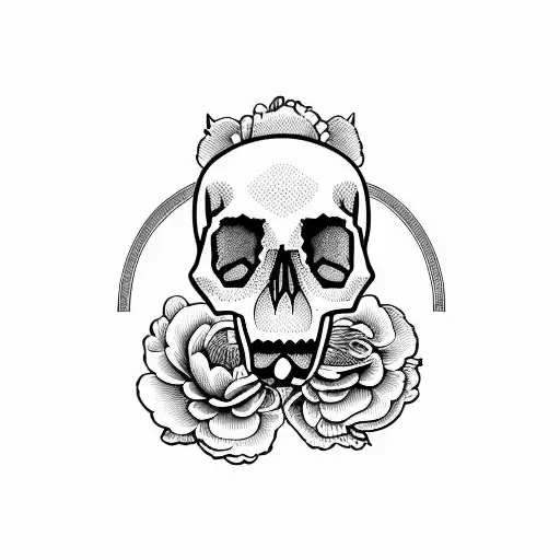 Peony With A Skull