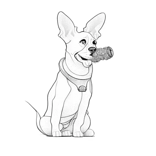 A Dog With A Plastic Bottle In Its Mouth