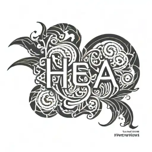 Incorporate The Word 'Hea' Into A Sleek And Abstract Design On The Wrist