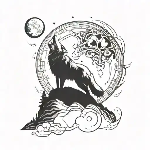 A Fierce Wolf Howling At The Moon With A Backdrop Of A Gym Setting