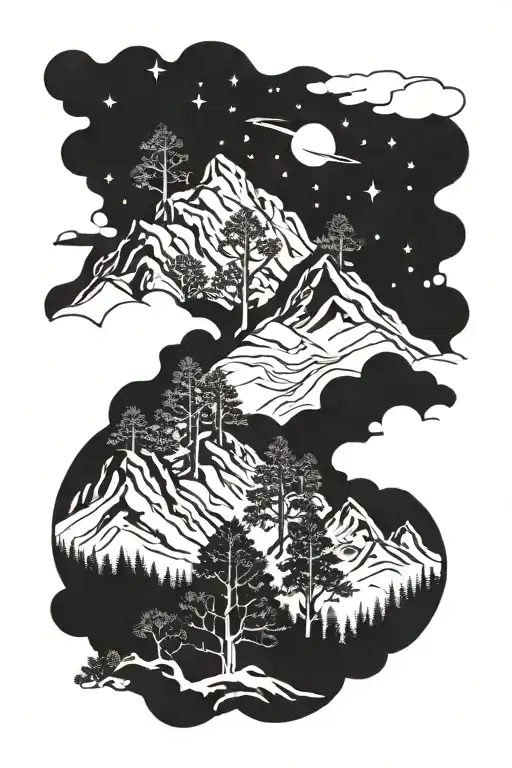 Snow Mountain Trees