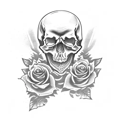 Skull Roses And Daggers