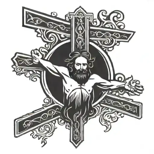 Upside Down Cross With Jesus Christ