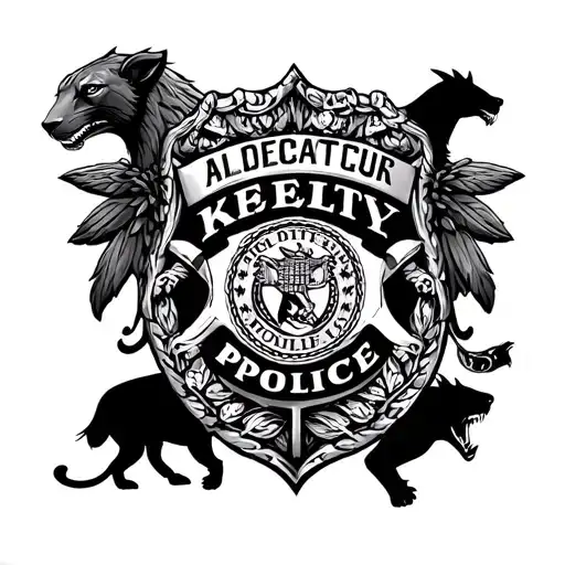 Incorporate A Police Badge Design With Animal Silhouettes Surrounding It
