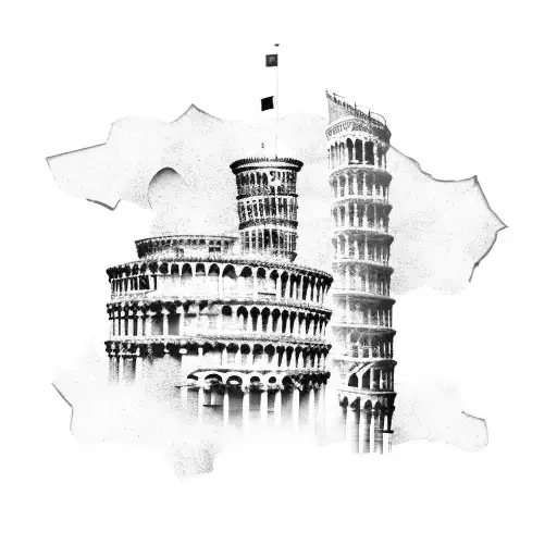 A Fading Italian Flag Merging Into The Silhouette Of The Leaning Tower Of Pisa
