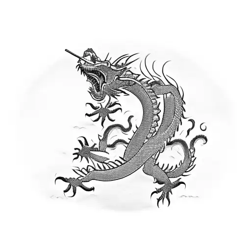 A Oriental Dragon With Sharp Eyes