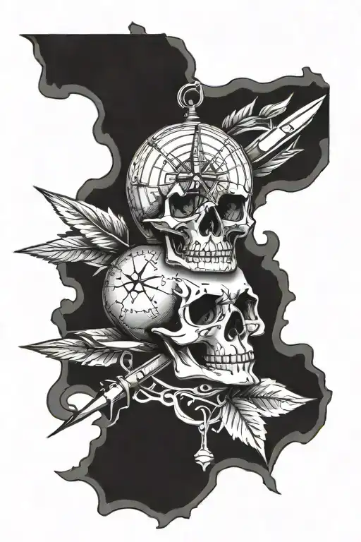 Compass Pen Skull