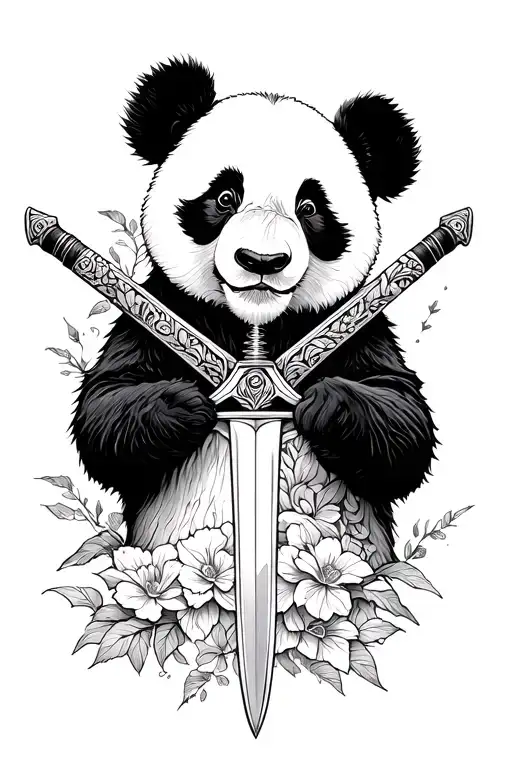 Panda And Sword