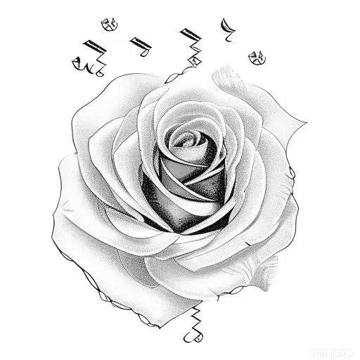 Arabic Writing With Roses