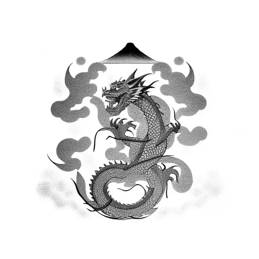 Japanise Culture And A Dragon