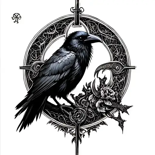 Gothic Christian With Viking Crow