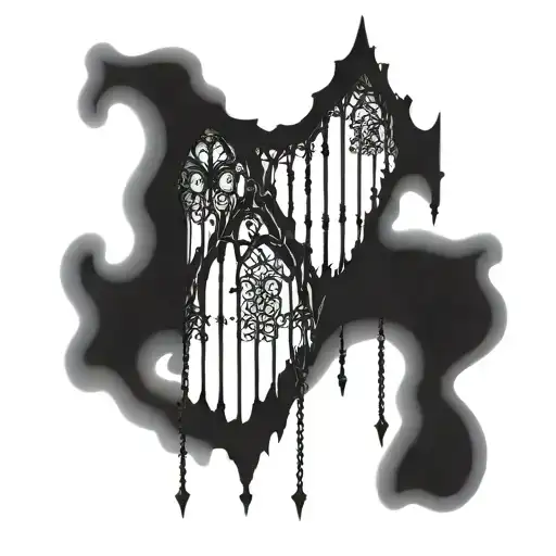 Gothic Architecture Delicate Mixed With Dainty Chains Falling