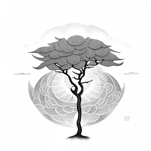 Buddha Temple Cherry Tree Nature Sun Moon