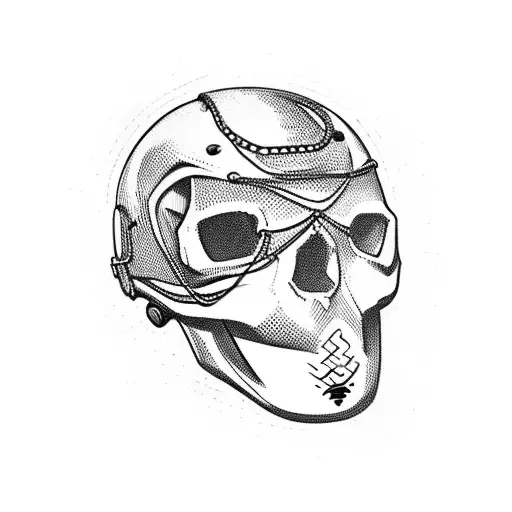 Motocross Helmet With Skull And Chains