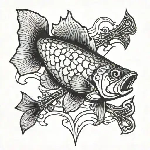 Cross With Bass Fish