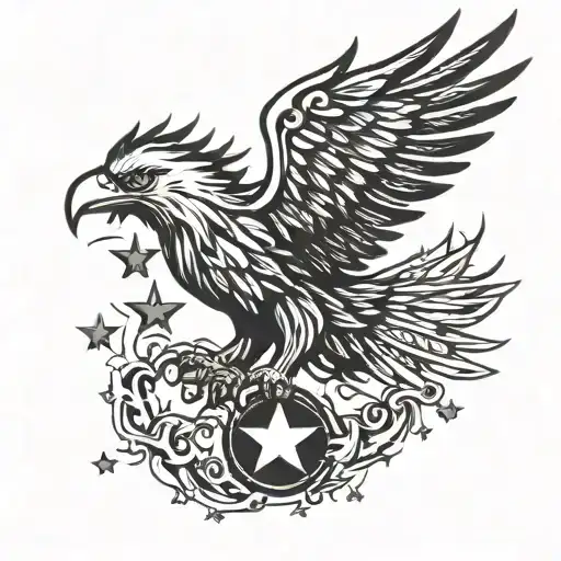 Besiktas Logo Is An Eagle With Wings Open Above The Logo And 3 Falling Stars Below