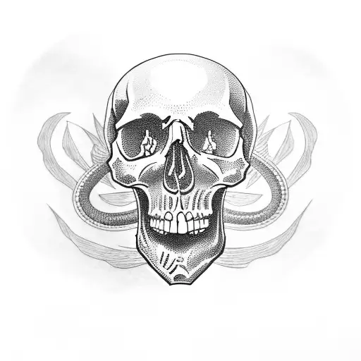 Skull With A Cobra