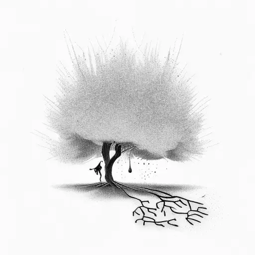 Guy Pulling Out A Tree From The Ground