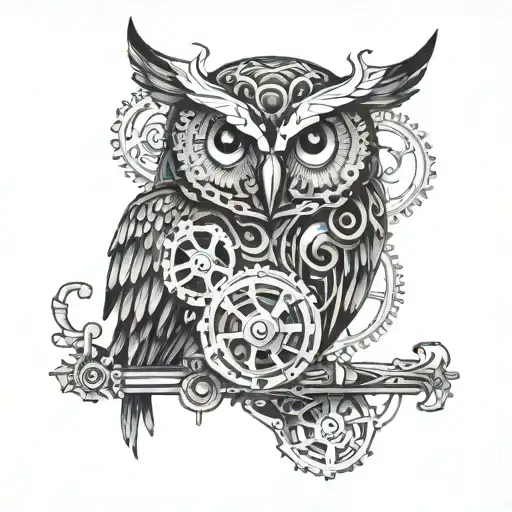 A Mechanical Owl With Intricate Double Clockwork