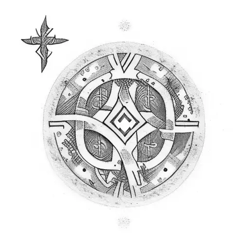 Nordic Symbols With Runes