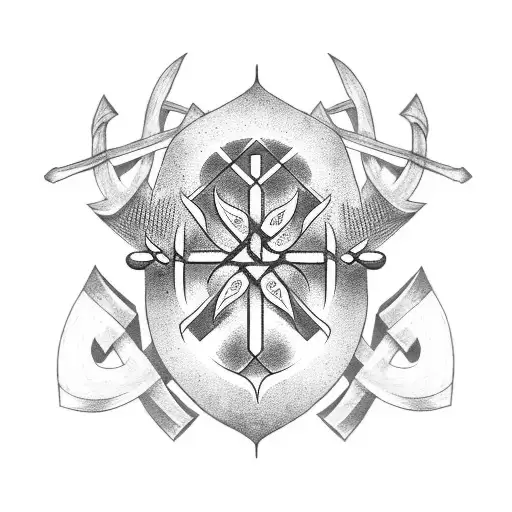 Nordic Symbols With Runes For Arm