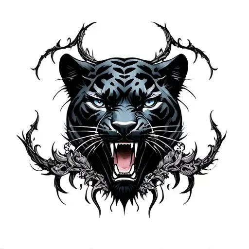 Black Panther Snarling Gothic