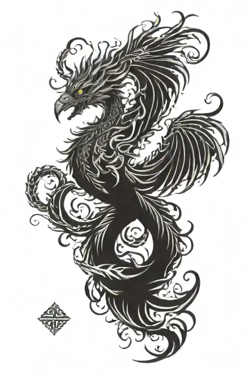 Phoenix With Dragon Wrapped