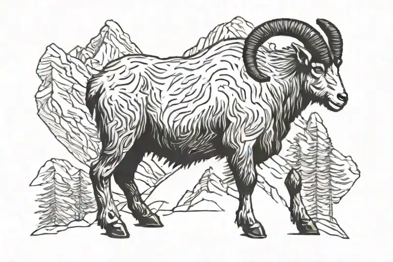 Mountain Goat Standing
