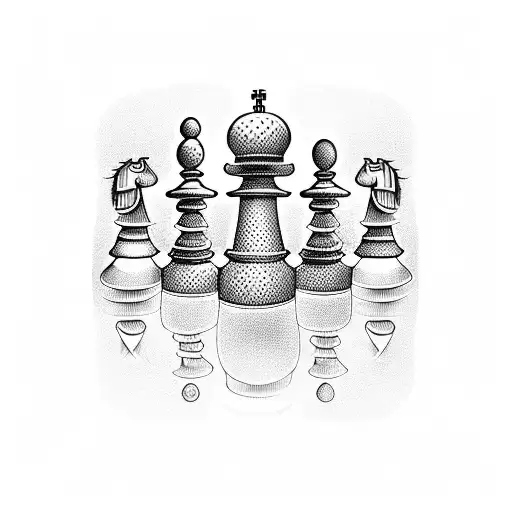 Chessboard With Chess Pieces In A Surrealistic Style