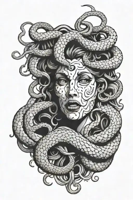 Medusa And Snake Head Looking Me