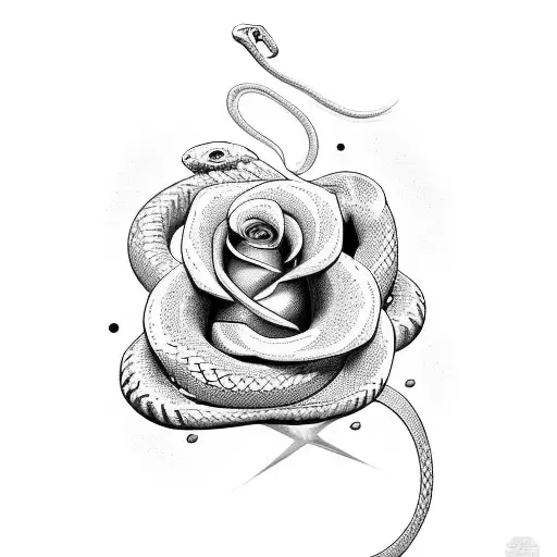 Snake With Rose