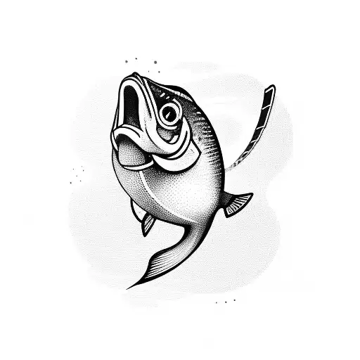 Illustration Of A Skateboarding Fish With A Tennis Racket As A Tail
