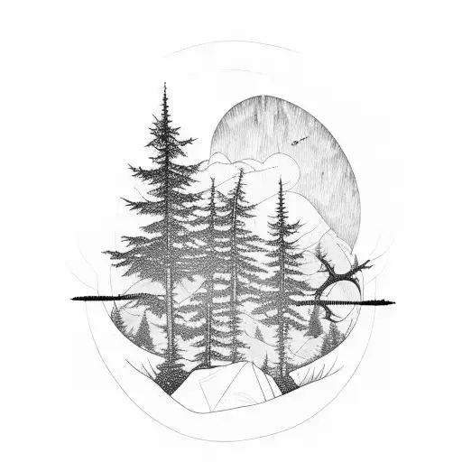 Germa Dark Pine Forest With Sunrays Lush Forest Floor