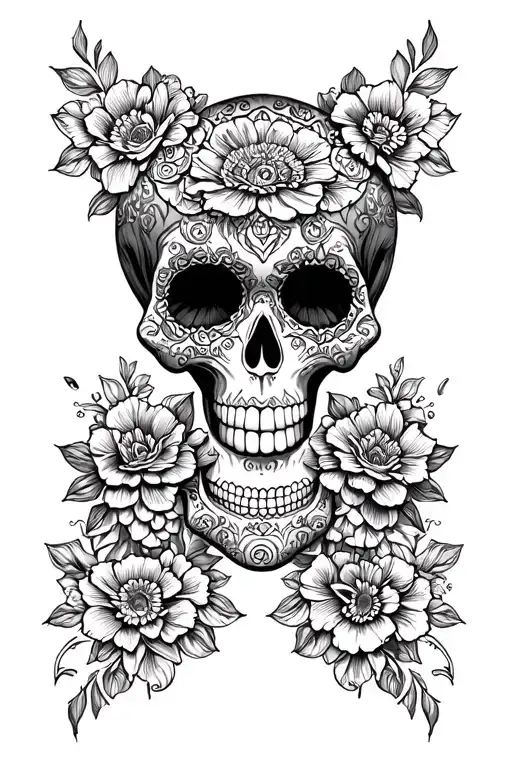 Sugar Skulls Kissing Skull