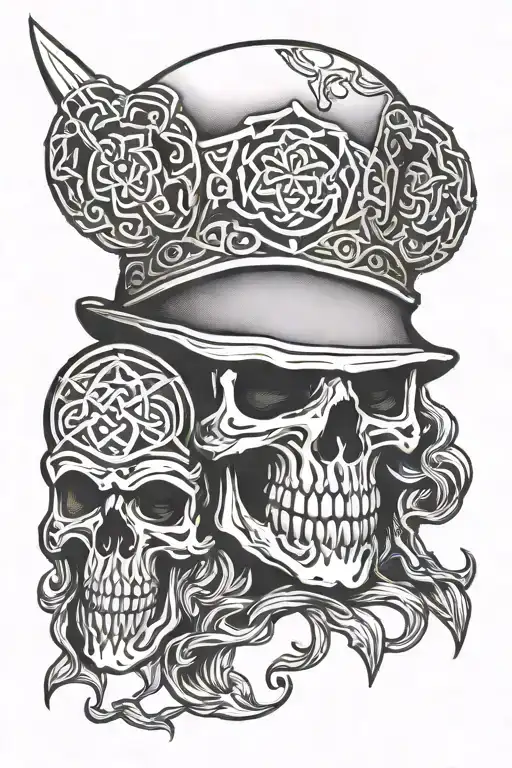 Skully Hat And Celtic Warrior