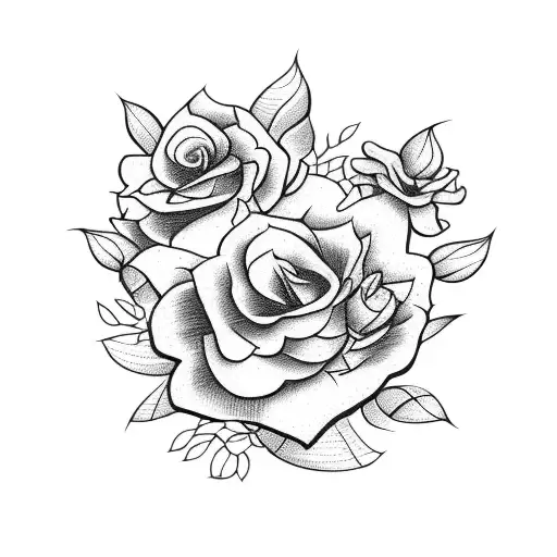 Flowers With Vines And Black Cat