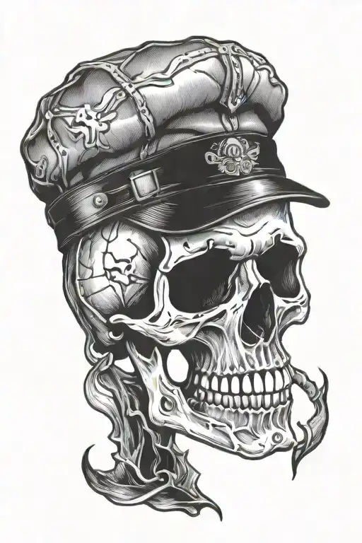 Skull Wearing A Scally Cap